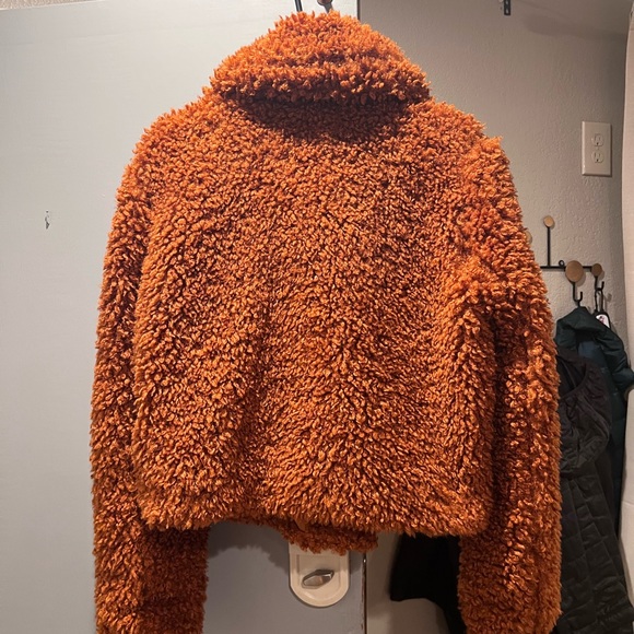 Cozy Rust Orange Teddy Jacket - Picture 4 of 5